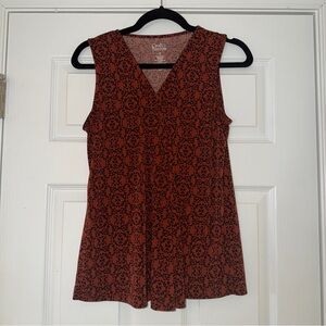 Croft & Barrow Women's Burnt Orange and Black Tank Top